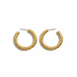 Selda Stainless Steel Motiffed Hoop Earrings