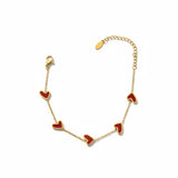 Stainless Steel Red Heart Bracelet 
