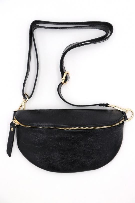 Black suede best sale fanny pack