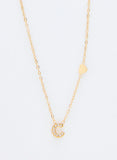 Initial Necklace M with Heart