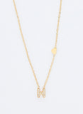 Initial Necklace M with Heart