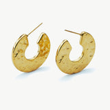 Belma Hammered Gold Hoop Earrings