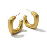 Lemou Brushed Gold  Square Earrings  