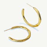 Alma Stainless Steel Motiffed Hoop Earrings