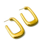 Luar Brushed Gold Rectangular Earrings 