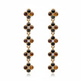 Sona Floral Dangle Earrings w Multicolor Zirconias 