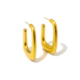 Luar Brushed Gold Rectangular Earrings 
