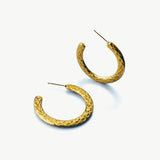 Selda Stainless Steel Motiffed Hoop Earrings