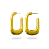 Luar Brushed Gold Rectangular Earrings 