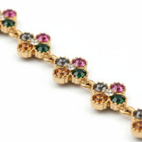 Sona Floral Dangle Earrings w Multicolor Zirconias 