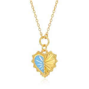 Turquoise Heart Necklace Gold