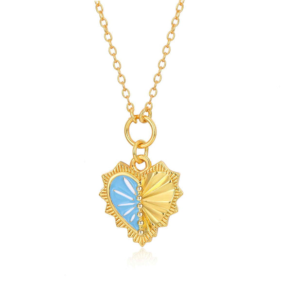 Turquoise Heart Necklace Gold