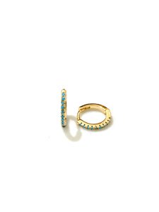 Turquoise Zoe Hoops Gold