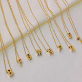 Initial Charm Necklace M Gold