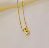 Initial Charm Necklace B Gold