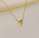 Initial Charm Necklace M Gold