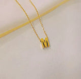 Initial Charm Necklace B Gold