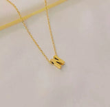 Initial Charm Necklace B Gold