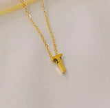 Initial Charm Necklace B Gold