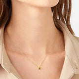 Initial Charm Necklace C Gold