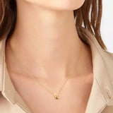 Initial Charm Necklace A Gold