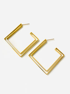 Square Hoops Gold