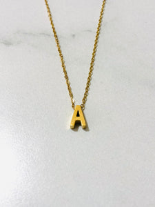 Initial Charm Necklace A Gold