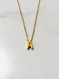 Initial Charm Necklace A Gold