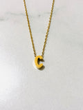 Initial Charm Necklace C Gold