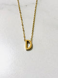 Initial Charm Necklace A Gold