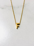 Initial Charm Necklace M Gold