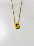 Initial Charm Necklace C Gold