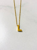 Initial Charm Necklace A Gold