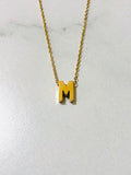 Initial Charm Necklace A Gold