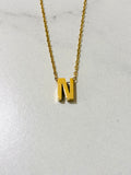 Initial Charm Necklace A Gold