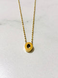 Initial Charm Necklace C Gold