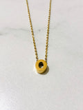 Initial Charm Necklace A Gold