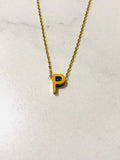 Initial Charm Necklace A Gold