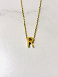 Initial Charm Necklace A Gold