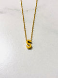 Initial Charm Necklace A Gold