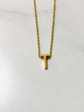 Initial Charm Necklace M Gold