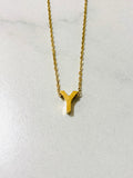 Initial Charm Necklace M Gold