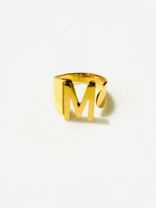 M Initial Ring Gold