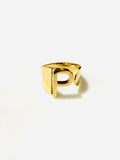 R Initial Ring Gold