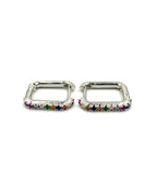 Tina Multicolor Rectangular Hoops Gold