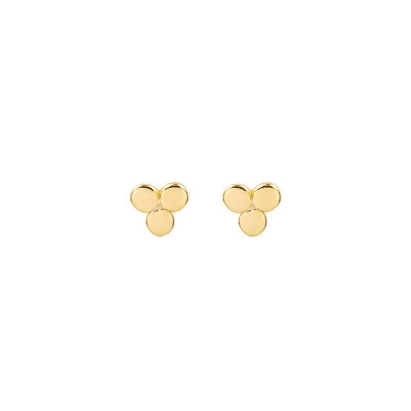 Sterling Silver Dots Studs Gold