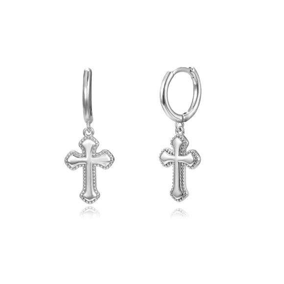 Cross Hoops Silver