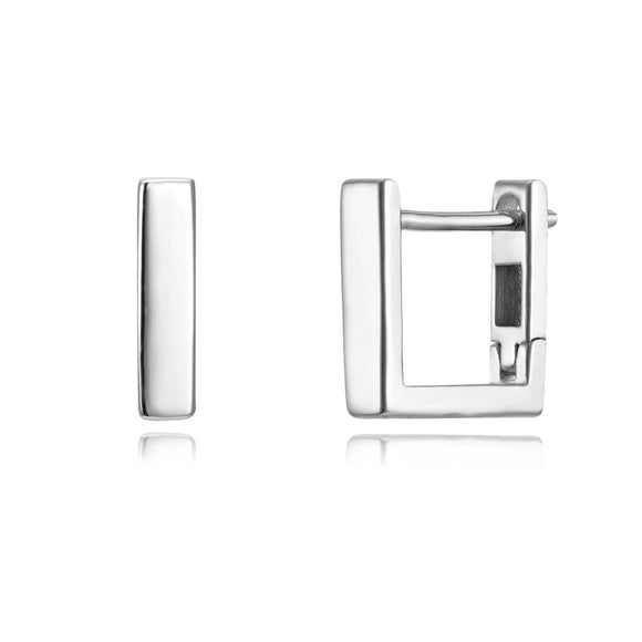 Square Hoops Silver