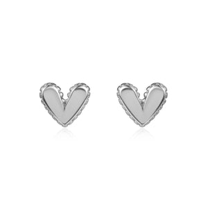 Heart Studs Silver