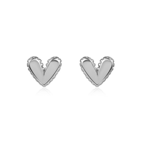 Heart Studs Silver